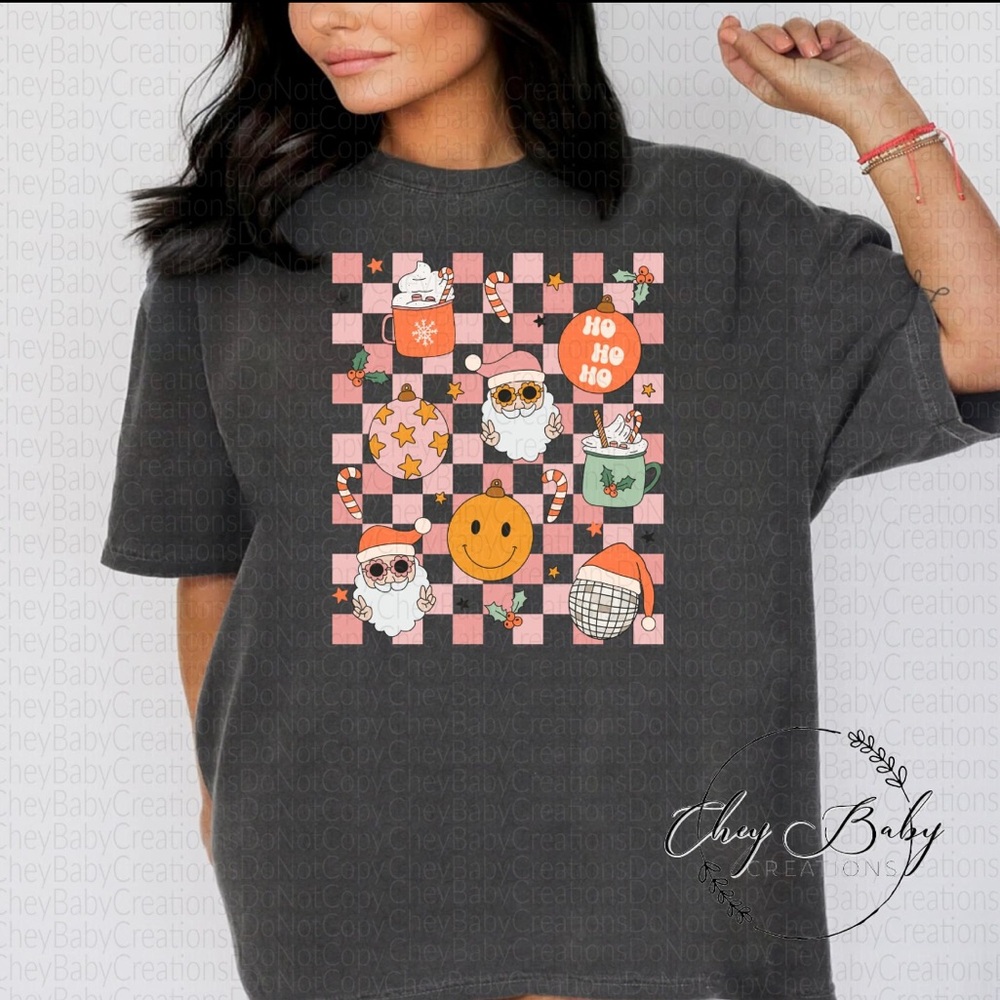 NEW CUSTOM CHRISTMAS CHECKERED T SHIRT